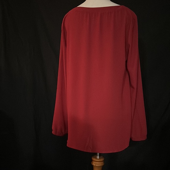 Long Sleeve dark red blouse by Dina be - Picture 4 of 6